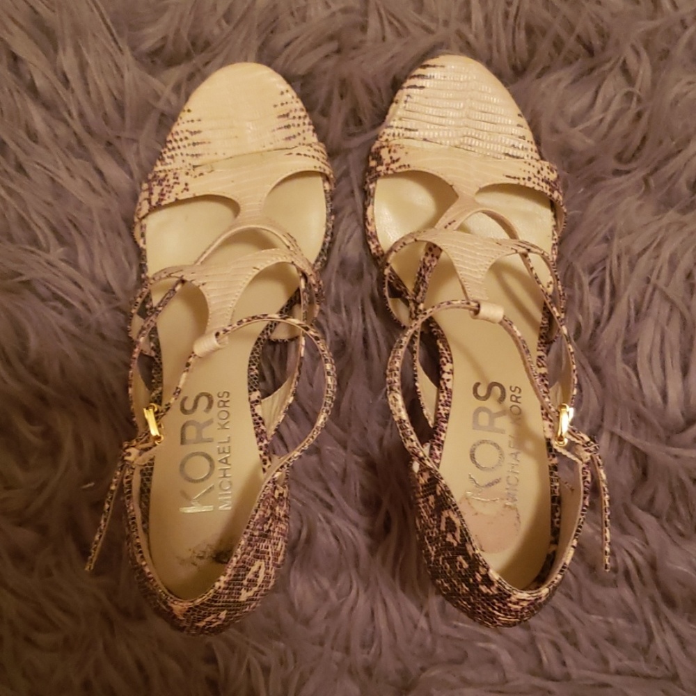 Snake print heels